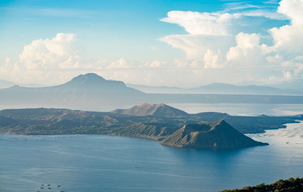 Taal Volcano and Batangas coastline, about two hours from Vivere Azure